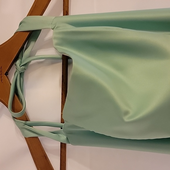 Vintage Jessica McClintock Gunne Sax Green Dress Gown 80s Petticoat Ruffle - Picture 3 of 16